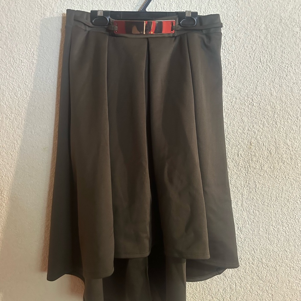 Chic Black A-Line Skirt with Belt